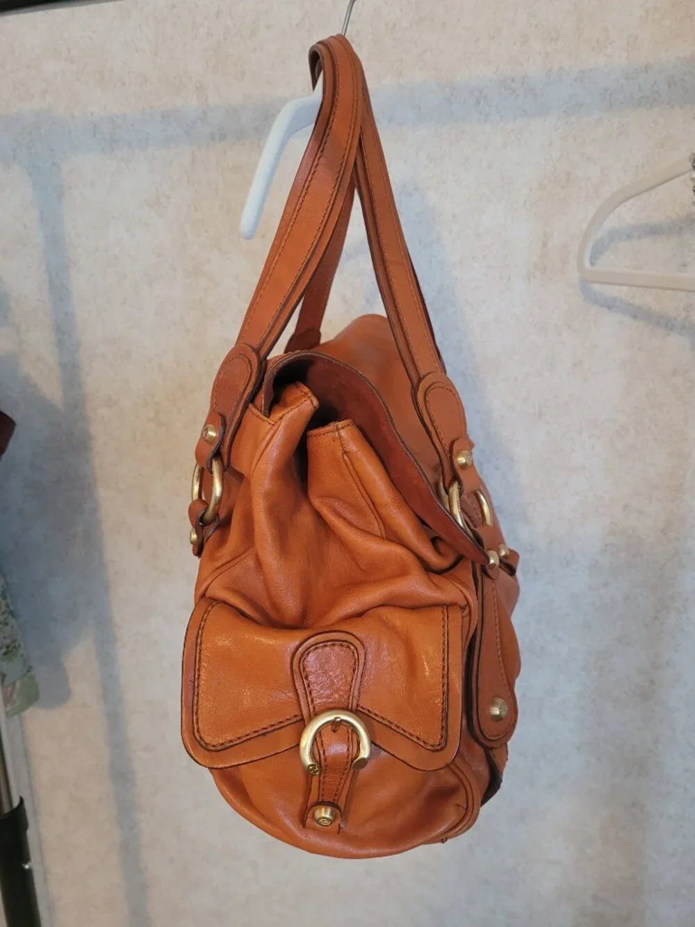 Leather Hobo Bag Francesco Biasia Orange